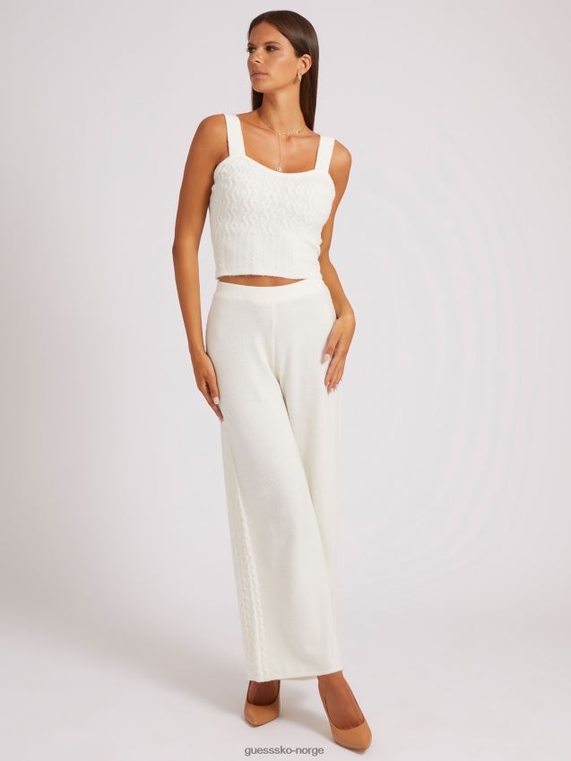 Guess kabler genser wide leg bukse hvit hvit unisex F0LJ802882
