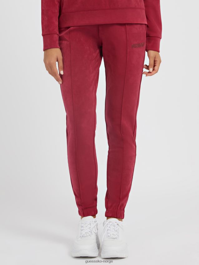 Guess lilla joggebukse i imitert semsket skinn lilla unisex F0LJ803382