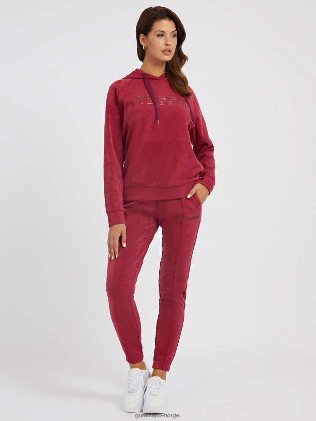 Guess lilla joggebukse i imitert semsket skinn lilla unisex F0LJ803382