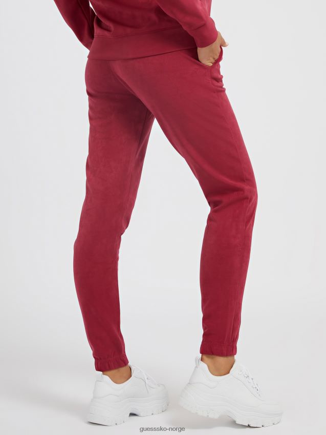 Guess lilla joggebukse i imitert semsket skinn lilla unisex F0LJ803382