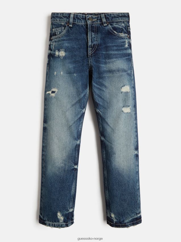 Guess oversize passform ødelagt denim bukse blå blå unisex F0LJ802076