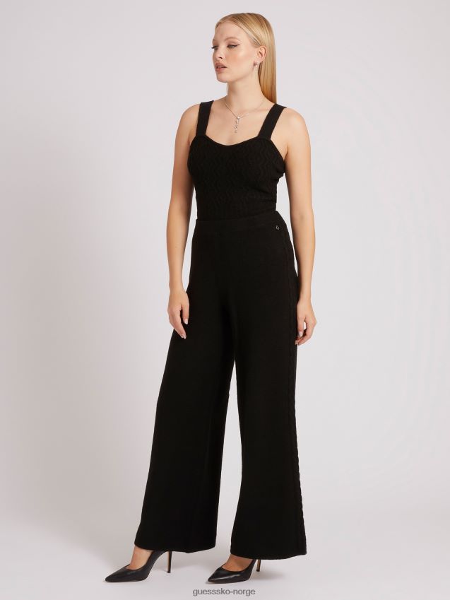 Guess svart kabler genser brede ben bukse svart unisex F0LJ802735