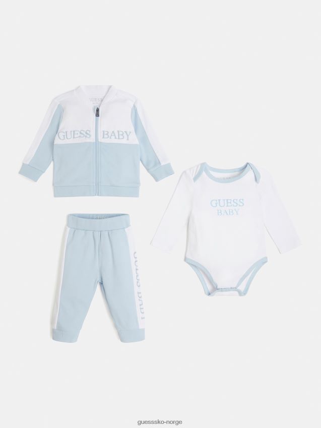 Guess sweatshirt body og buksesett lyseblått lyse blå unisex F0LJ802004