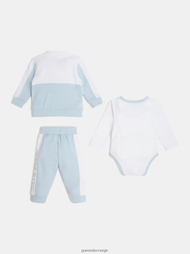 Guess sweatshirt body og buksesett lyseblått lyse blå unisex F0LJ802004
