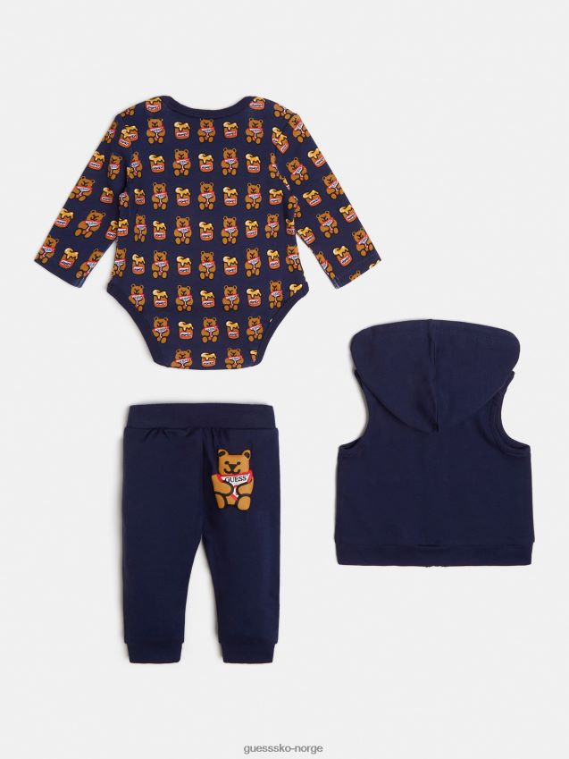 Guess vest med logo foran og mørkeblå bukse mørke blå unisex F0LJ802421