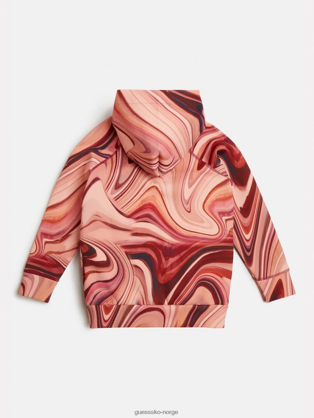 Guess aktiv sweatshirt med hette rød rød unisex F0LJ801989