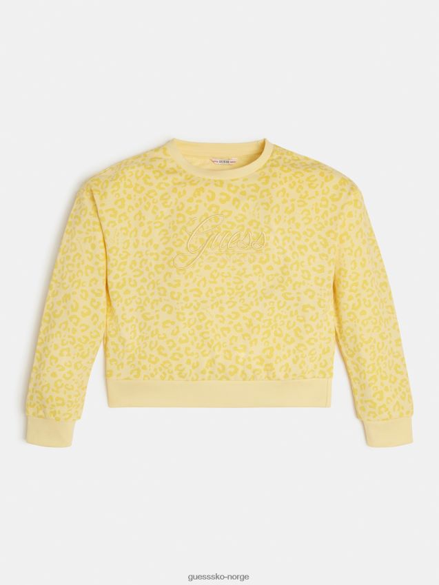 Guess animalier sweatshirt gul gul unisex F0LJ801998
