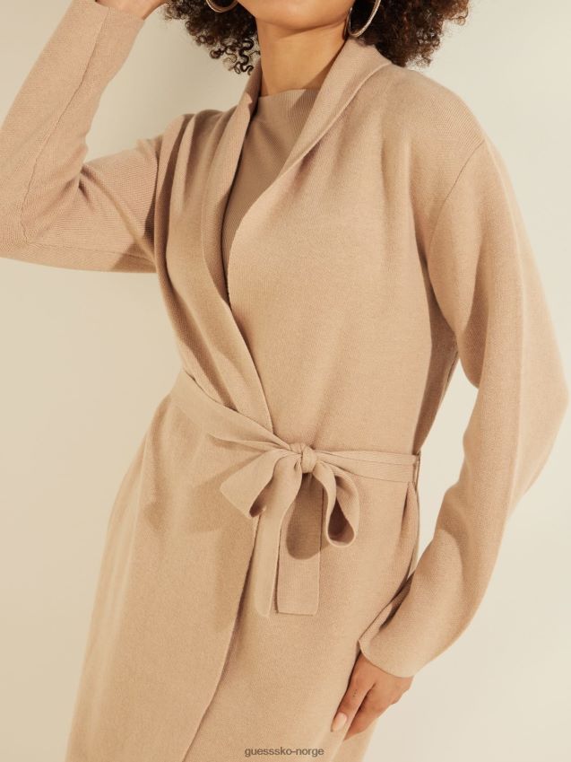 Guess beige cachemere blanding cardigan med belte beige unisex F0LJ803091