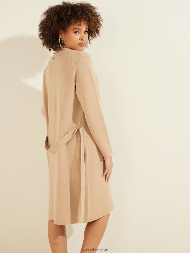 Guess beige cachemere blanding cardigan med belte beige unisex F0LJ803091