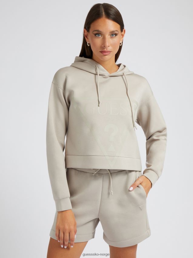 Guess beige genser med logo foran beige unisex F0LJ802979