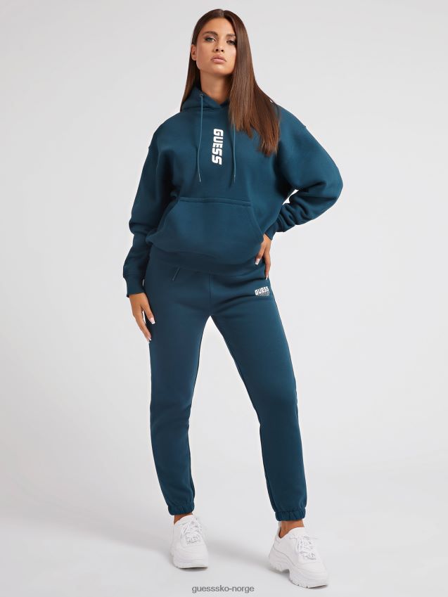 Guess blå genser med logo foran blå unisex F0LJ804833