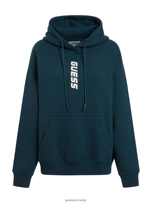 Guess blå genser med logo foran blå unisex F0LJ804833