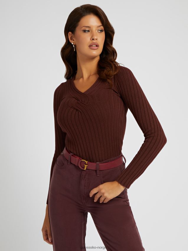 Guess brun vevd detaljgenser brun unisex F0LJ802663