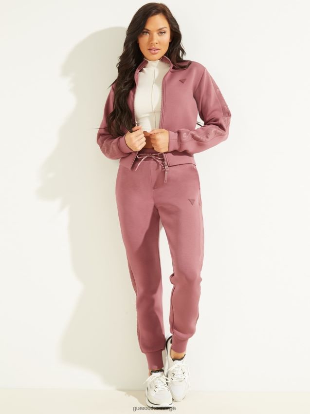 Guess burgunder genser med glidelås foran burgunder unisex F0LJ802567