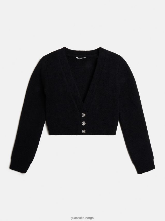 Guess cardigan med juvelknapp svart svart unisex F0LJ801791