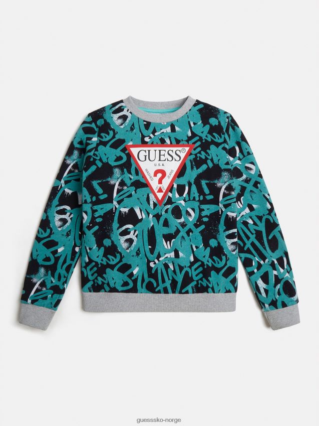 Guess flerfarget genser med hele trykk flerfarget mønster unisex F0LJ802165
