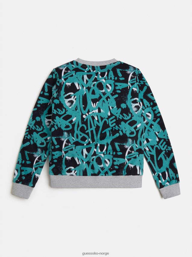 Guess flerfarget genser med hele trykk flerfarget mønster unisex F0LJ802165