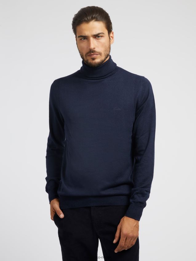 Guess genser med turtle neck blå blå unisex F0LJ8047