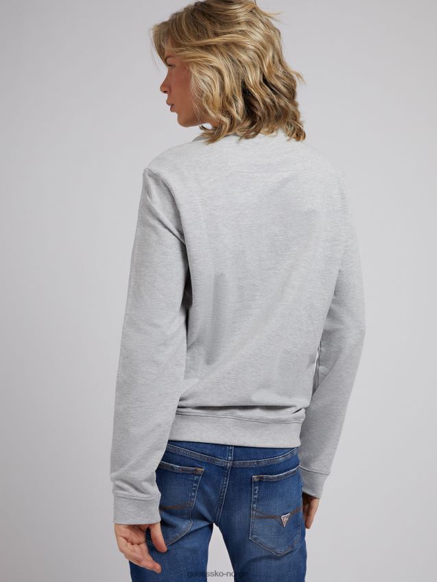 Guess grå genser med flere trekantede logoer grå multi unisex F0LJ8085