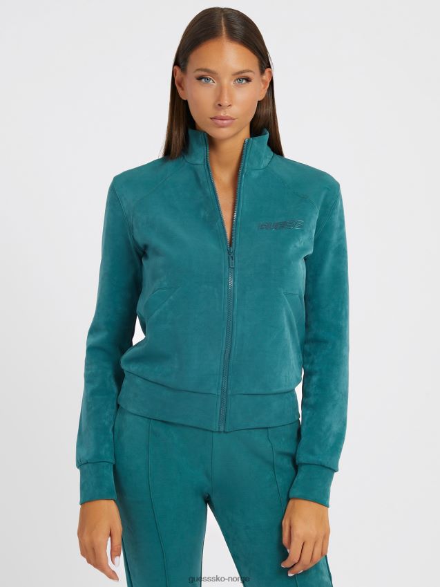 Guess grønn genser i imitert semsket skinn grønn unisex F0LJ803194