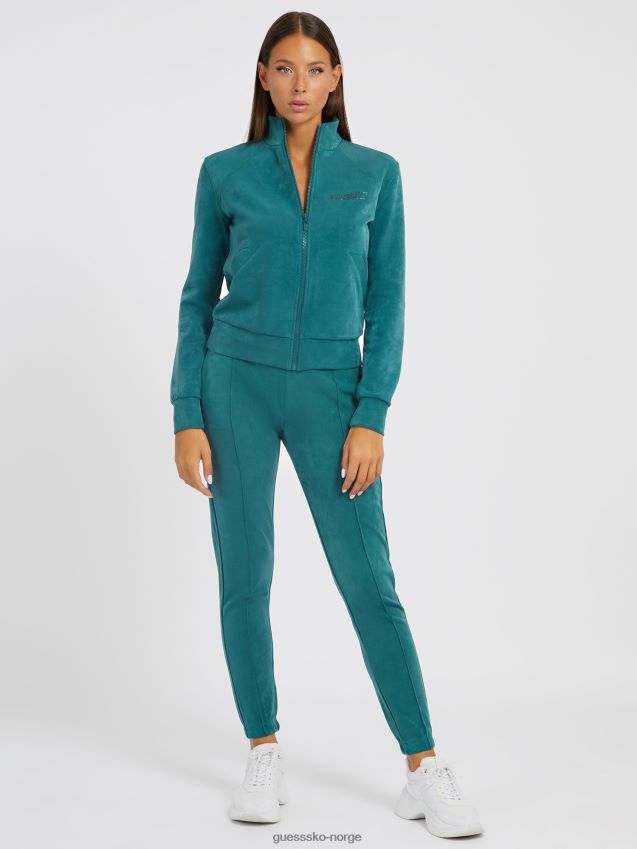 Guess grønn genser i imitert semsket skinn grønn unisex F0LJ803194