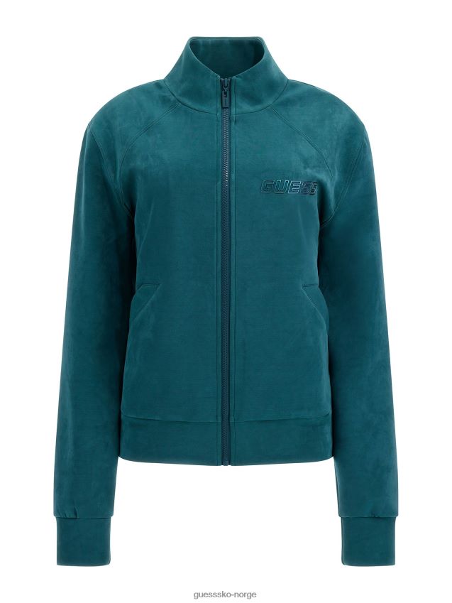 Guess grønn genser i imitert semsket skinn grønn unisex F0LJ803194