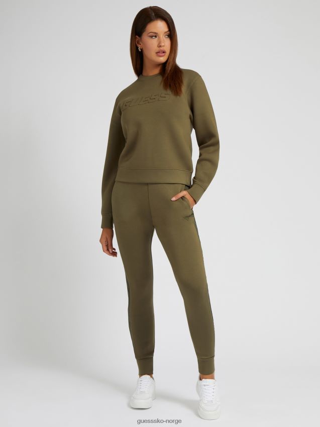 Guess grønn genser med logo foran grønn unisex F0LJ802718