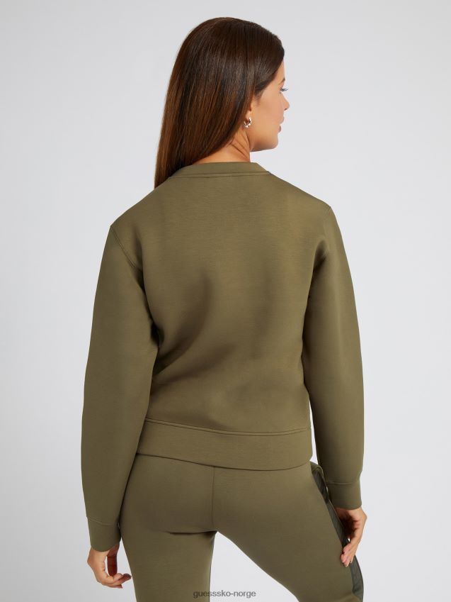 Guess grønn genser med logo foran grønn unisex F0LJ802718