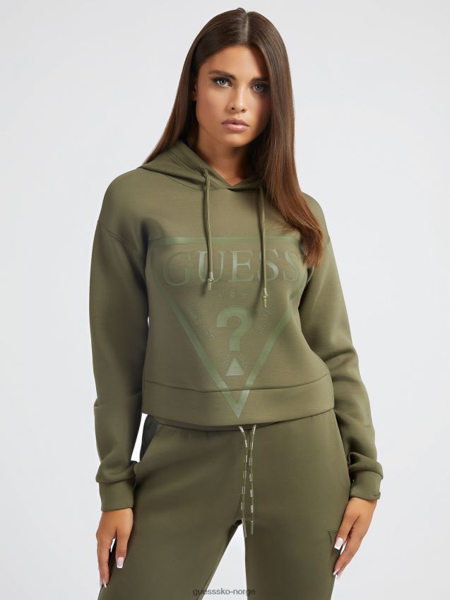 Guess grønn genser med logo foran grønn unisex F0LJ802910