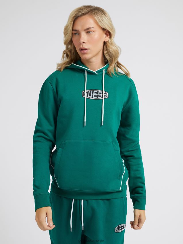Guess grønn genser med logo foran grønn unisex F0LJ80342