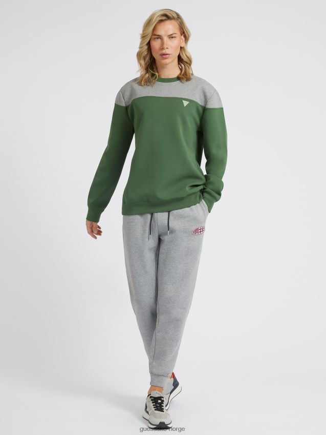 Guess grønn genser med logo med dykkerrygg grønn unisex F0LJ80456