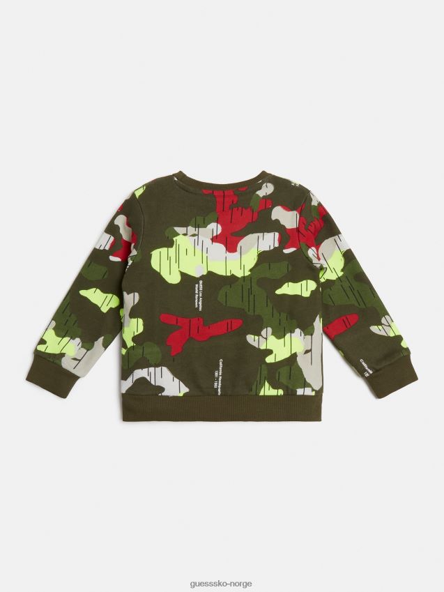 Guess grønn genser med multi all over print grønn multi unisex F0LJ802196