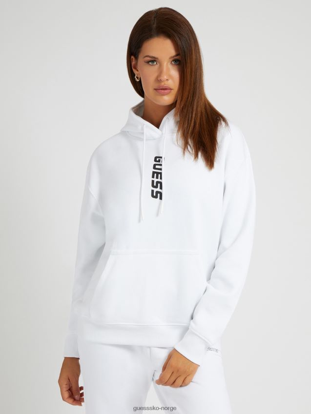 Guess hvit genser med logo foran hvit unisex F0LJ804852