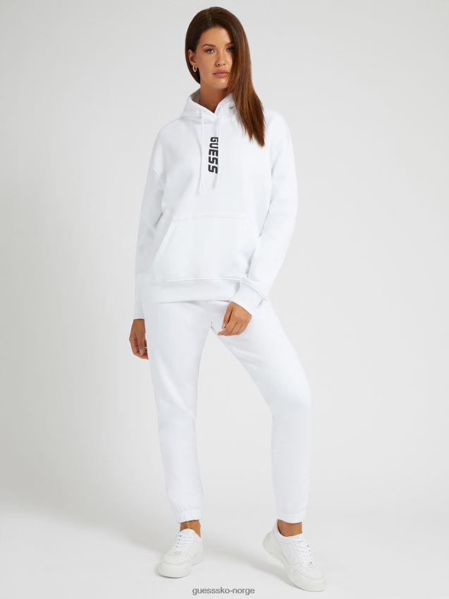 Guess hvit genser med logo foran hvit unisex F0LJ804852