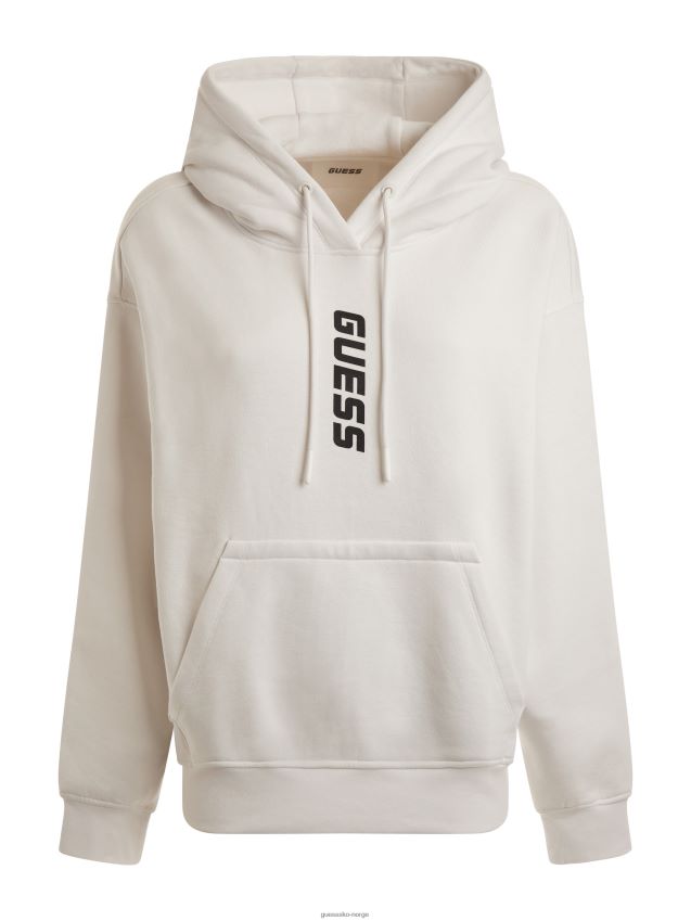 Guess hvit genser med logo foran hvit unisex F0LJ804852