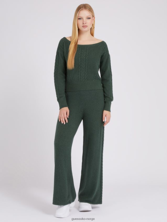 Guess kabelstrikket kashmirblanding genser grønn grønn unisex F0LJ802764