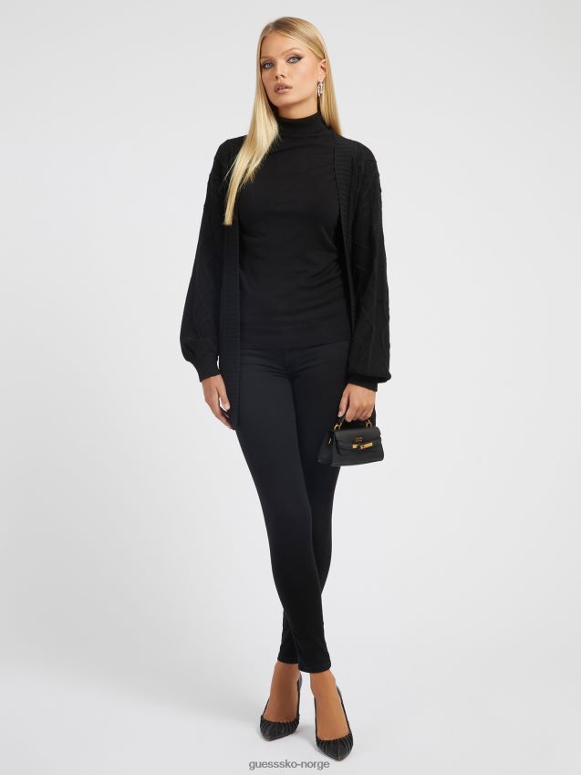 Guess kabelstrikket ullblanding cardigan sort svart unisex F0LJ802710
