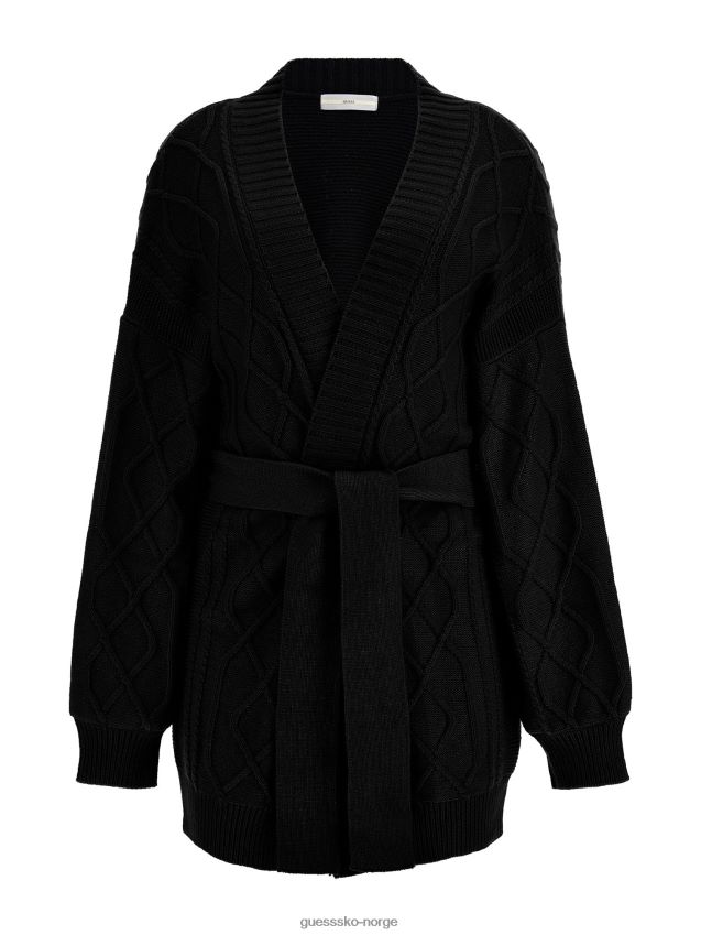 Guess kabelstrikket ullblanding cardigan sort svart unisex F0LJ802710