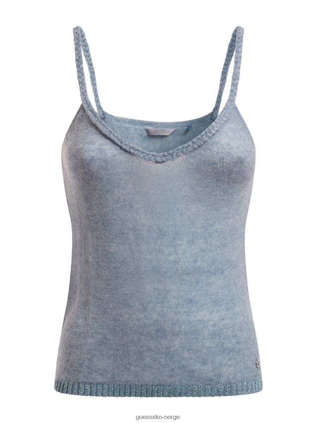 Guess lyseblå lurex garn genser topp lyse blå unisex F0LJ803186