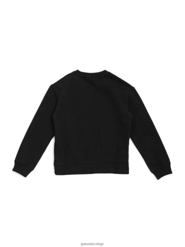 Guess originals logo sweatshirt (2-14) jet black kulsvart unisex F0LJ8011670