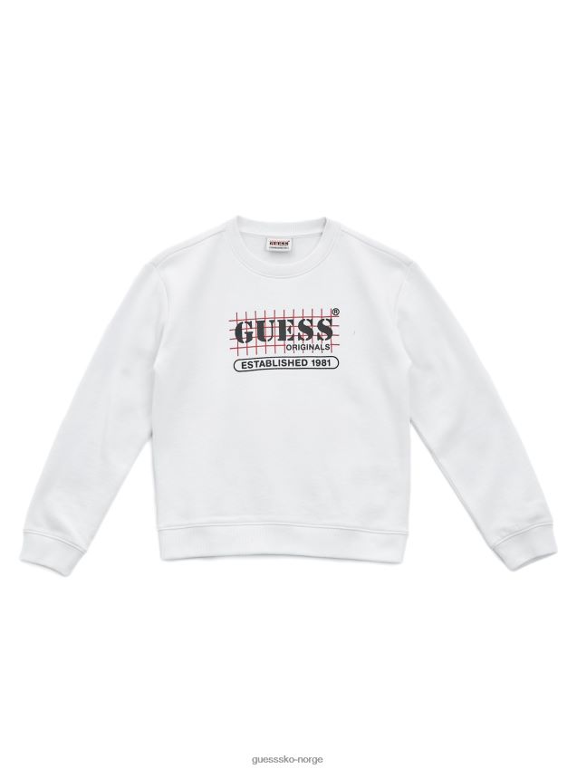 Guess originals logo sweatshirt (2-14) ren hvit Ren hvit unisex F0LJ8011669