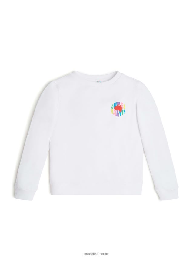Guess originals x j balvin amor genser (barn 8-14) Ren hvit unisex F0LJ8011676