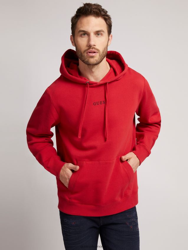 Guess rød hettegenser med logo rød unisex F0LJ80619