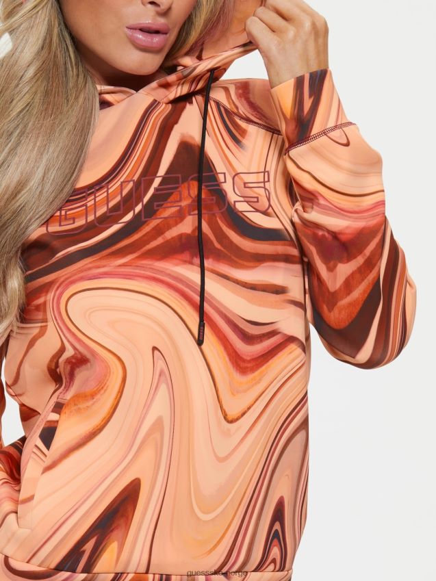 Guess rød sweatshirt med hele trykk rød unisex F0LJ802823