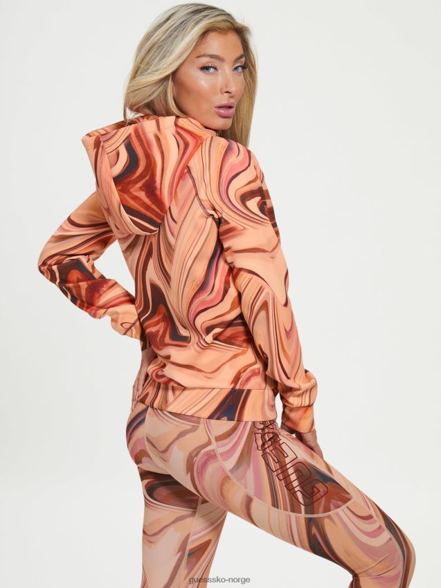 Guess rød sweatshirt med hele trykk rød unisex F0LJ802823