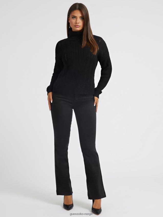 Guess sort kabelstrikket ullblandingsgenser svart unisex F0LJ802711