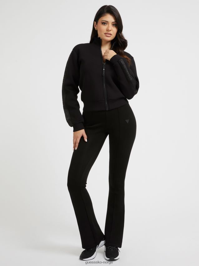 Guess sort sweatshirt med glidelås foran svart unisex F0LJ804870