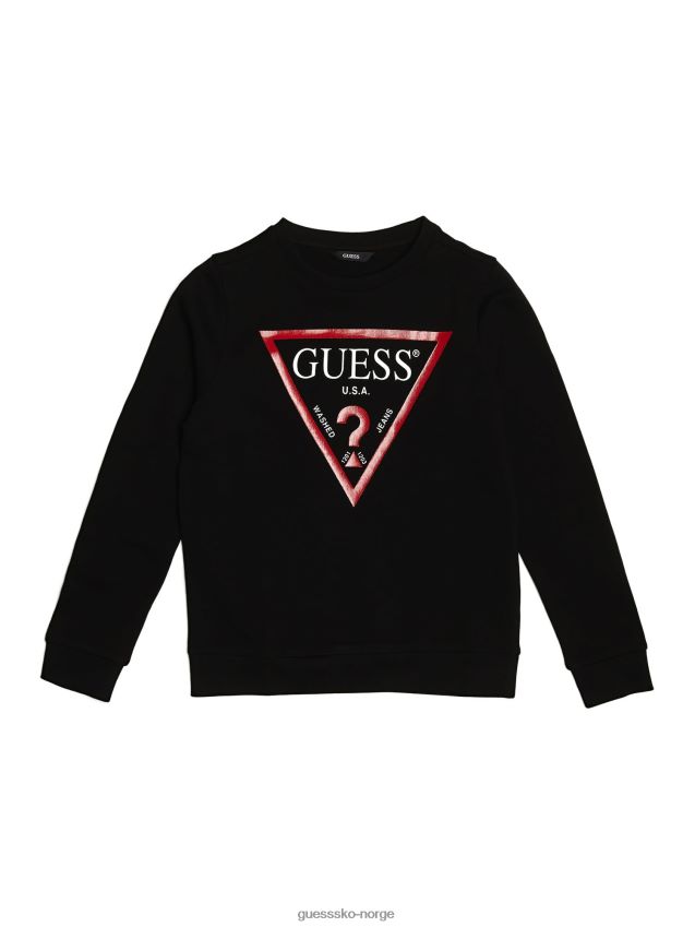 Guess triangel logo sweatshirt svart svart unisex F0LJ802276