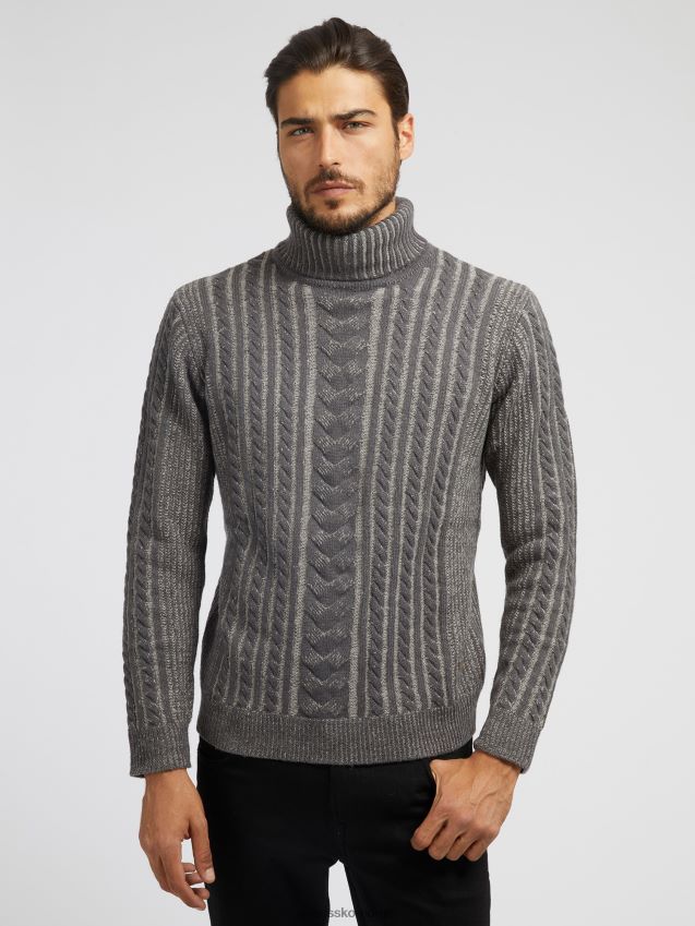 Guess ullblanding kabelstrikket genser grå grå unisex F0LJ8094