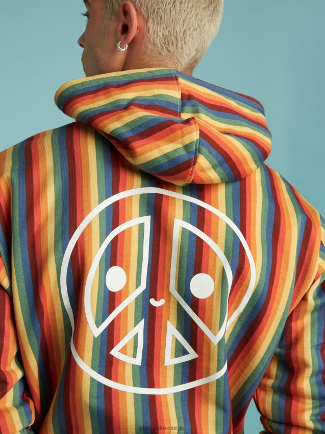 Guess flerfarget mønster stripete hettegenser flerfarget mønster unisex F0LJ801369